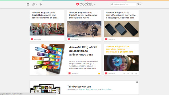 Pocket, cómo ver paginas web sin conexión a internet
