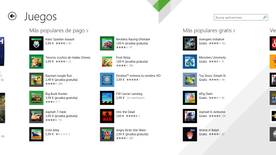 Juegos Windows Store