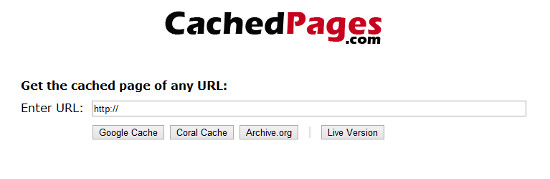 caches pages