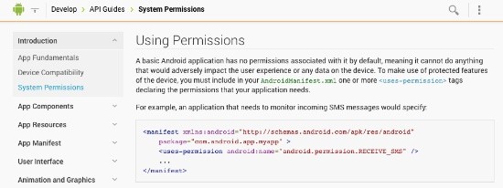 Android, permisos de las aplicaciones
