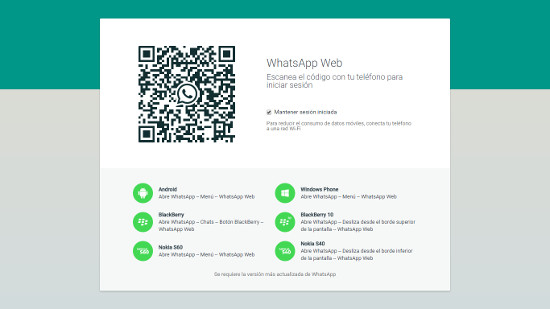 whatsapp acceso desde el navegador web