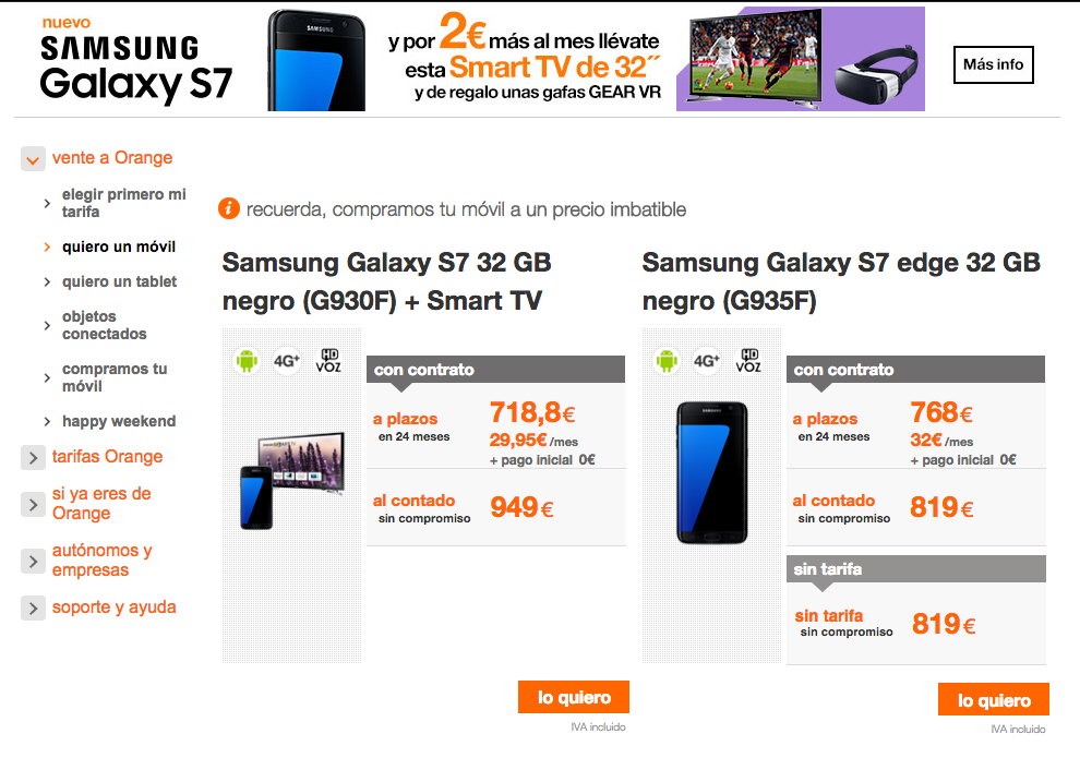Samsung Galaxy S7 Orange