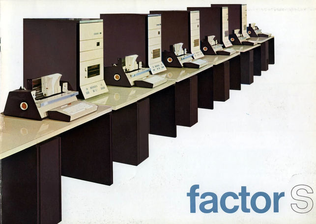 Folleto del Factor-S, el modelo lanzado de 1971 que hasta tenía el equivalente a un disco duro 