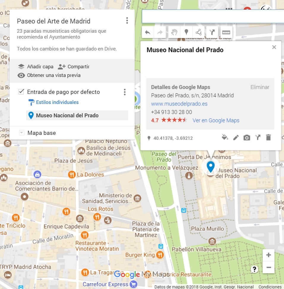 Mapas Google Maps Buscar Museo del Prado Integrado