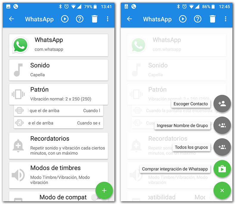 configurar notificaciones de WhatsApp