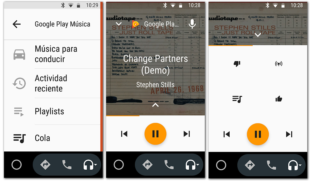 Cómo escuchar música con Android Auto