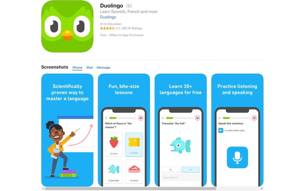 Duolingo: apps para aprender idiomas