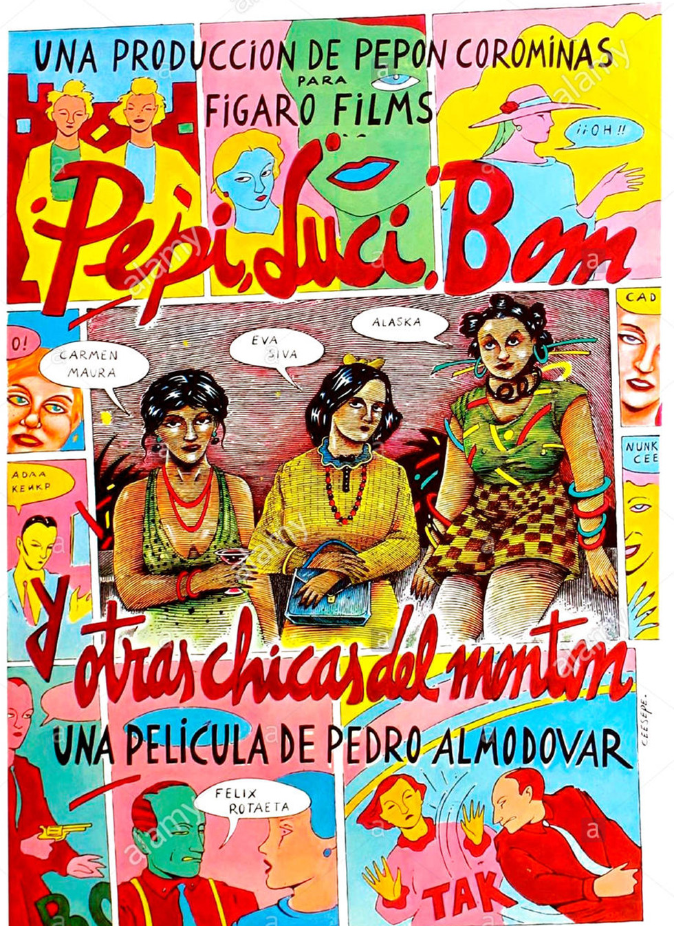Cartel de Ceesepe para el filme de Pedro Almodóvar, Pepi, Luci, Bom y otras cgicas del montón