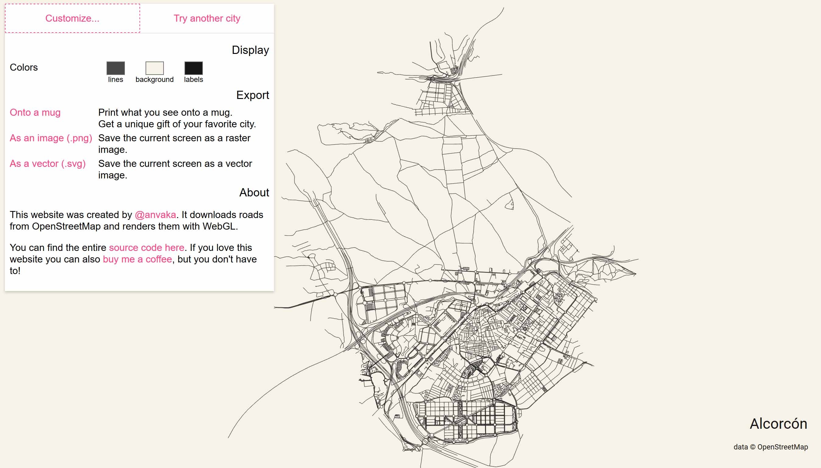 Mapa ciudad Alcorcón