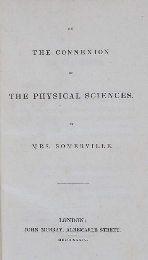 Sobre la conexión de las ciencias físicas. Libro de Mary Somerville
