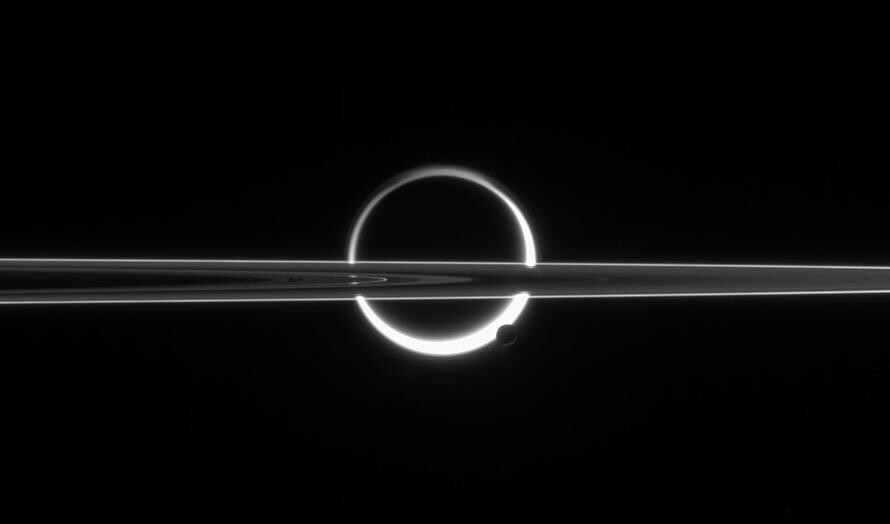 Titan y los anillos de Saturno