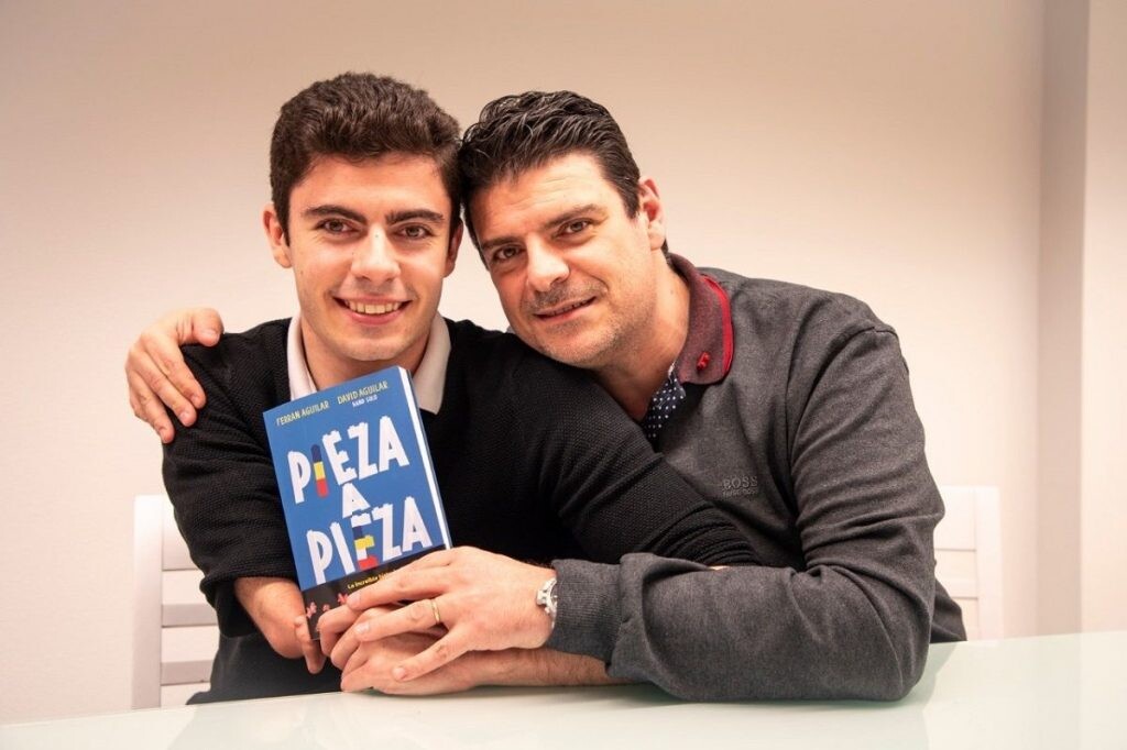 Ferran Aguilar con su hijo David 