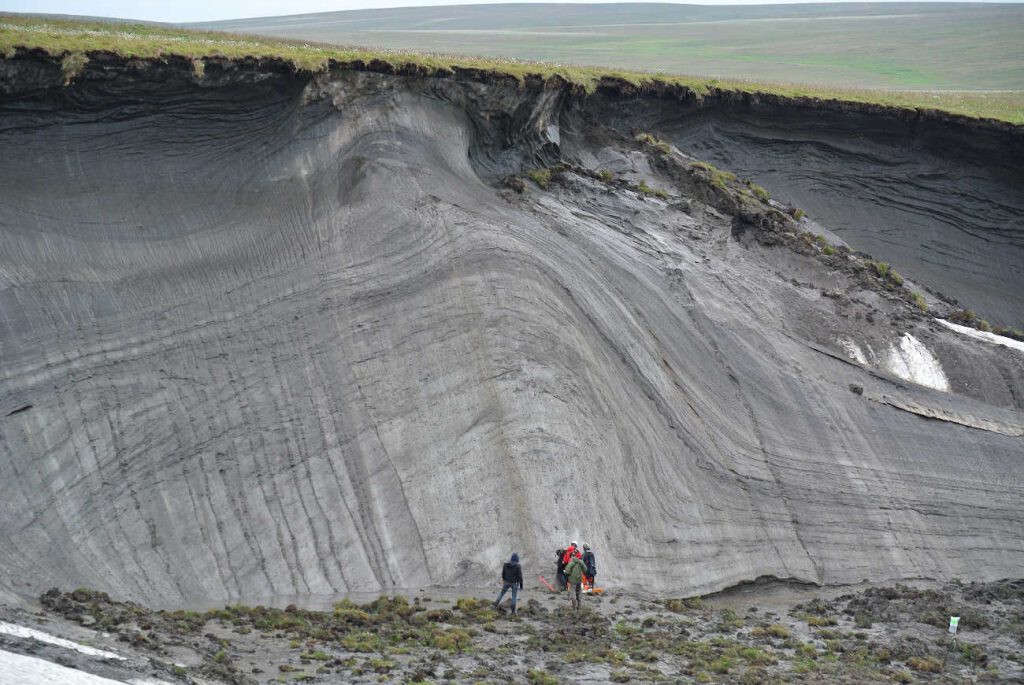 imagen del permafrost en la isla de Herschel