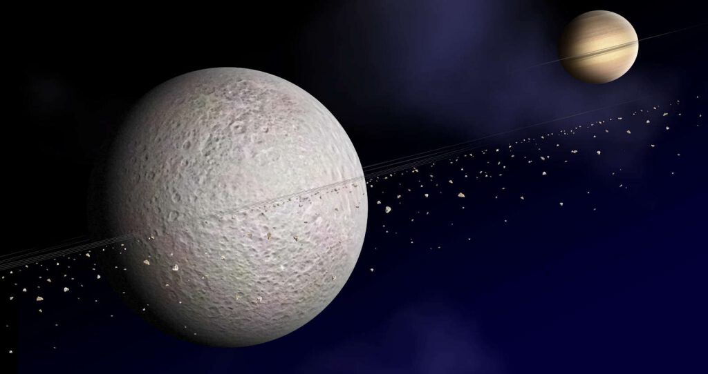Rea es uno de los tipos de lunas que orbitan Saturno