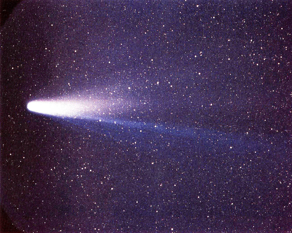 imagen del cometa Halley otmada en 1986, año de su última aproximación
