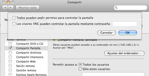 VNC en Mac OS X