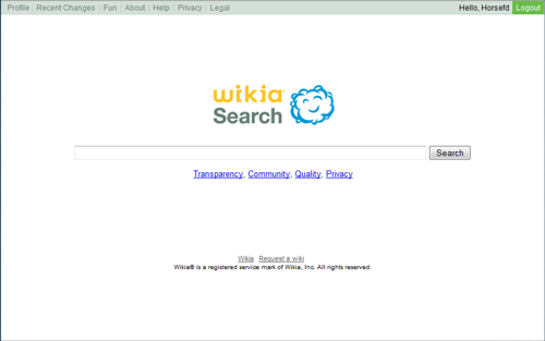 Wikia Search: página de inicio