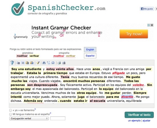 Spanish Checker