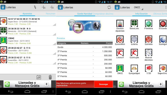 Aplicaciones para smartphone para seguir el sorteo de lotería de Navidad 2013 online