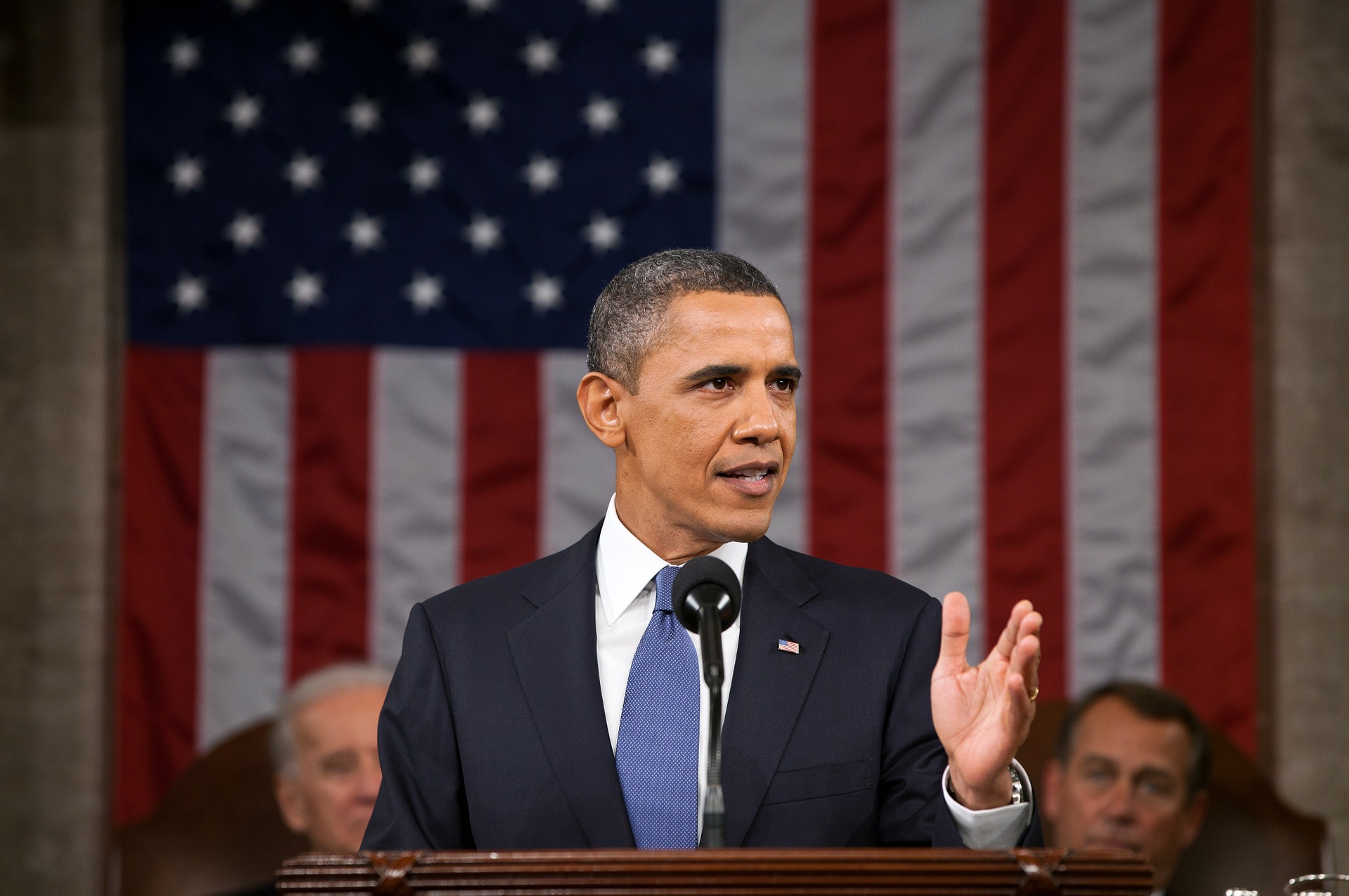 Barack Obama en un discurso como presidente de Estados Unidos