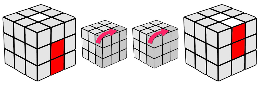 Paso 1 caso 1 para hacer el cubo de rubik