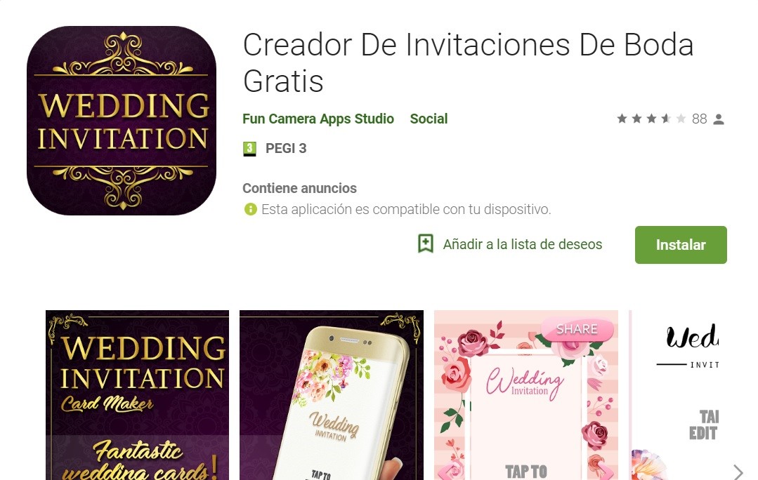 App para crear invitaciones de boda