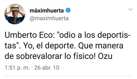 Màxim Huerta, un famoso que ha dejado Twitter