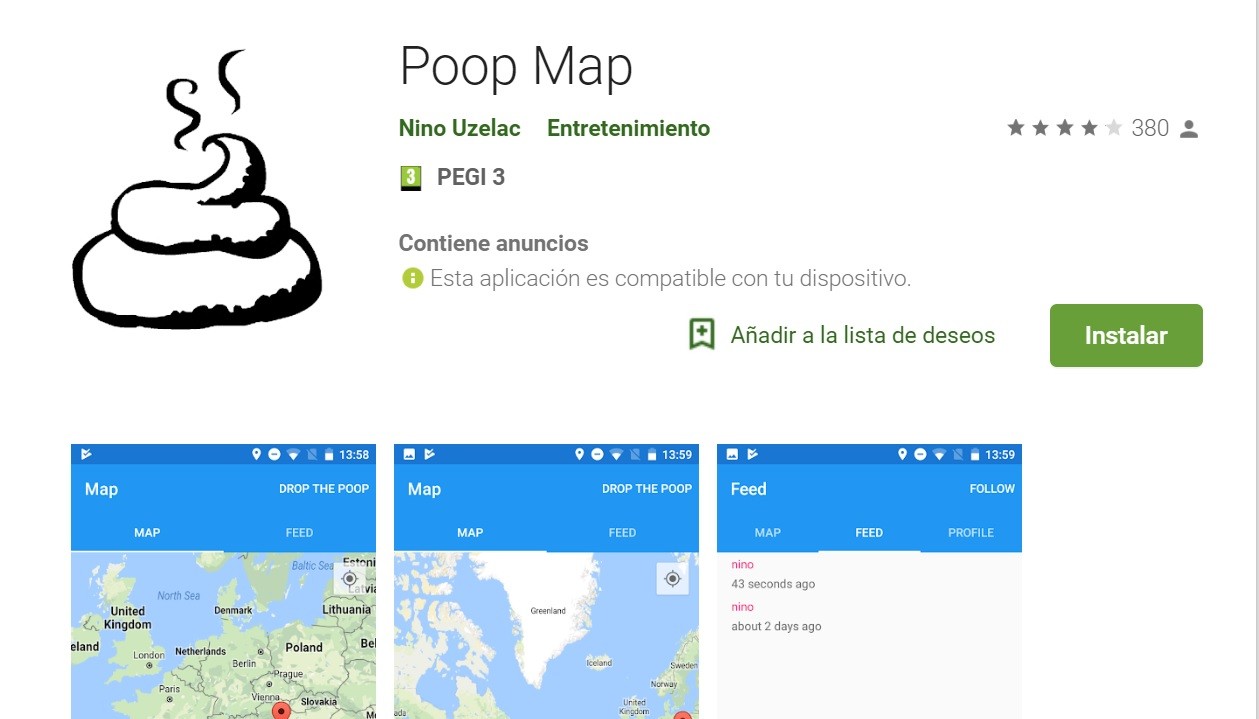 Una app para saber en qué lugares has ido al baño
