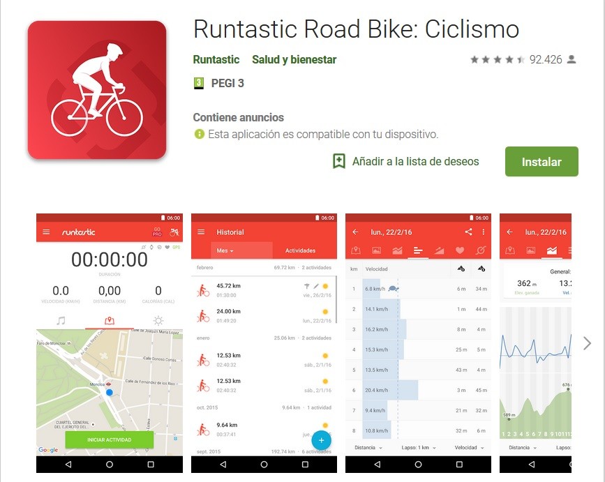 Runtastic, una app para ciclistas