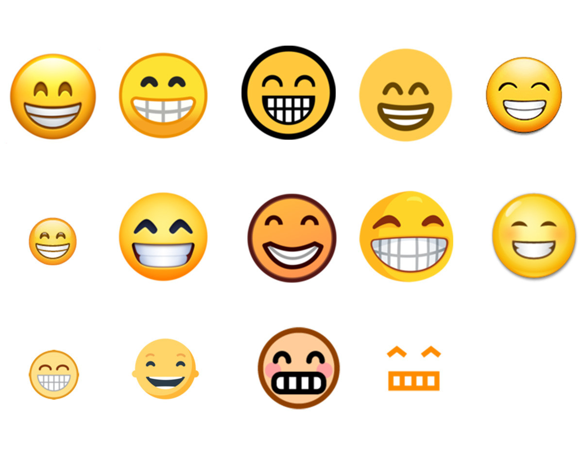 diferentes formas de representar el mismo emoji