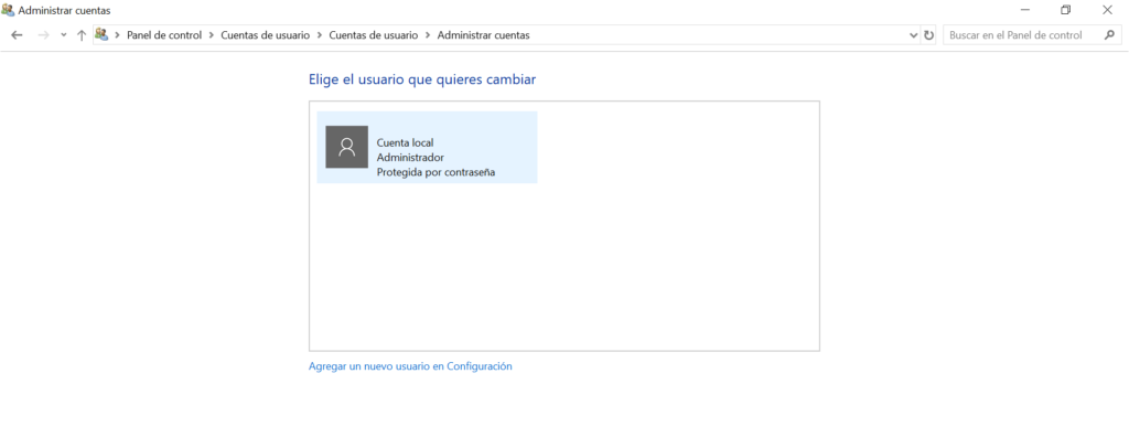 cambiar nombre de usuario en Windows 10