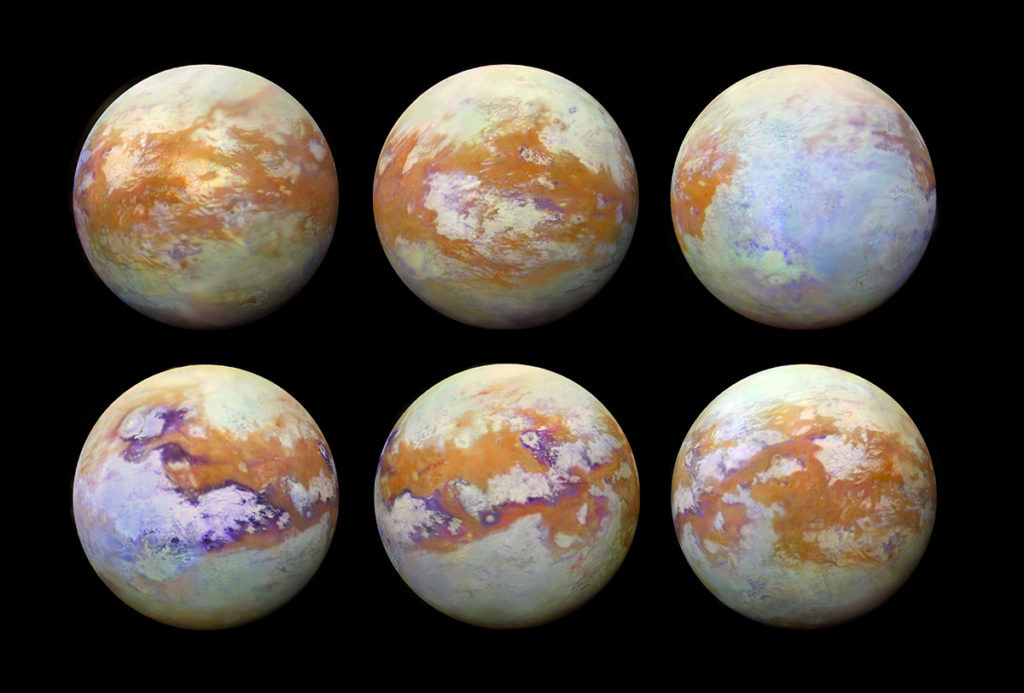 imágenes de Titán recreadas en base a los datos