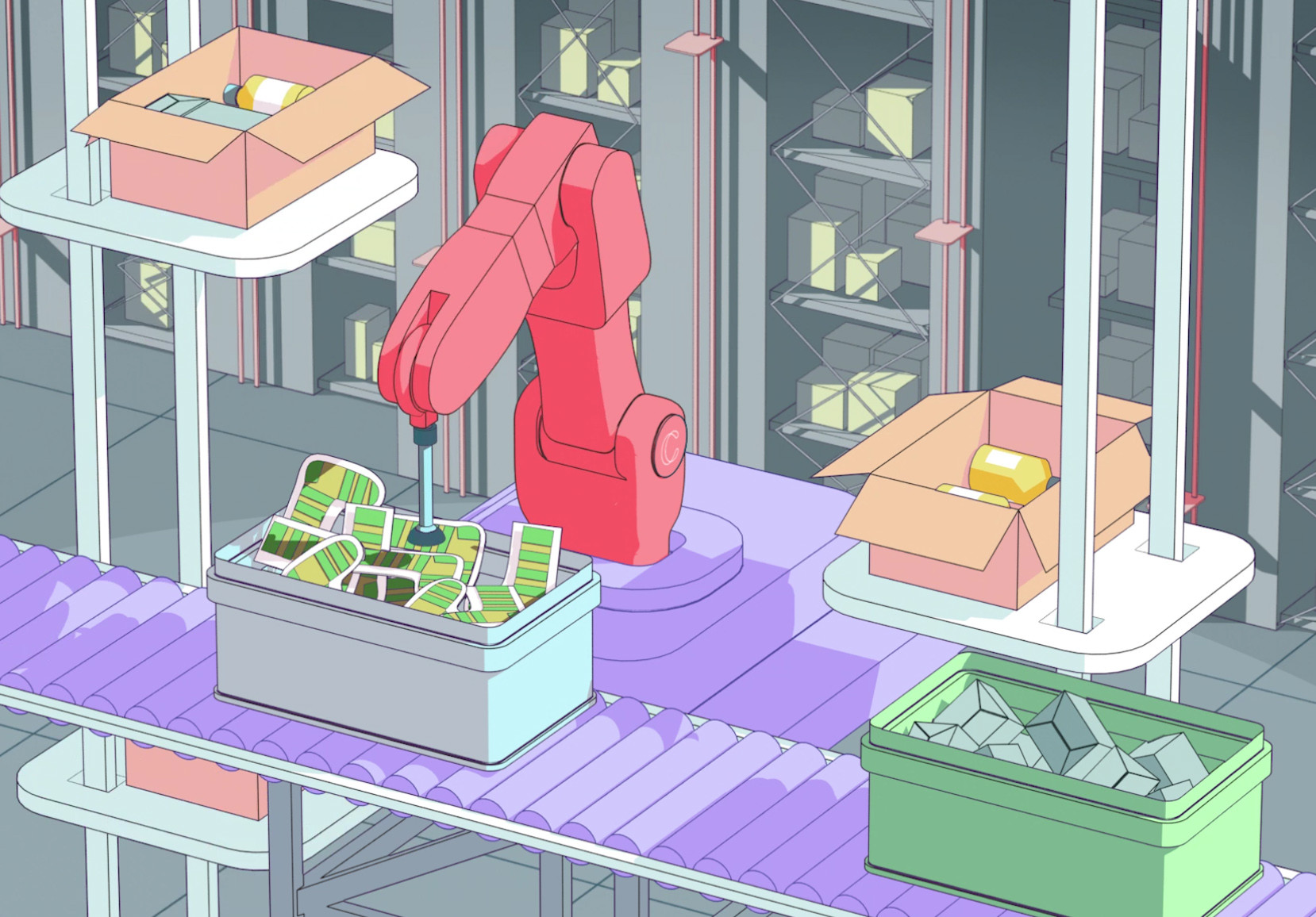 robots en un almacén. Covariant