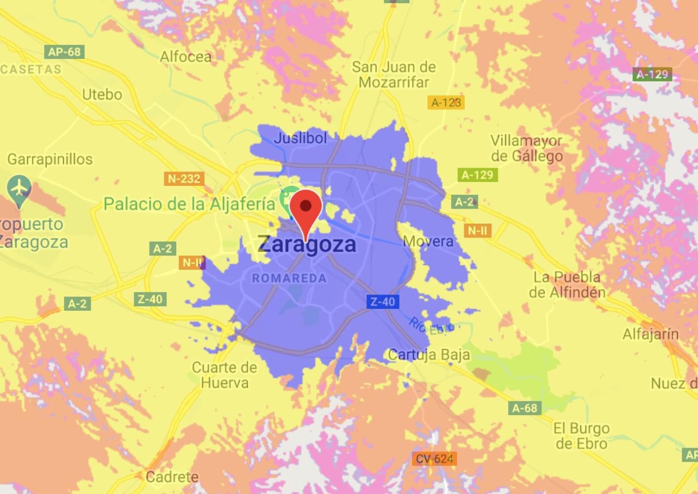 Cobertura 5G de Orange en Zaragoza