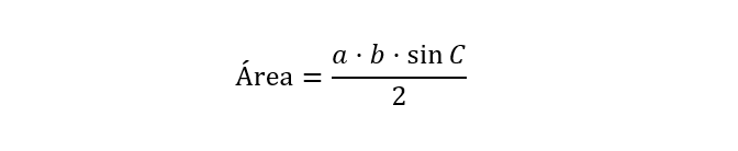 calculo area del triangulo conociendo dos lados y un angulo