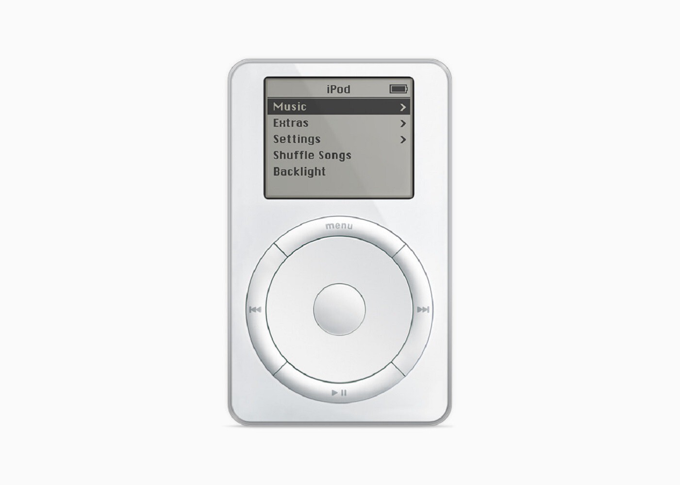 El iPod original, presentado el 23 de octubre de 2001, fue el primer reproductor de MP3 en empacar 1.000 canciones y una batería de 10 horas en un impresionante paquete de 6,5 onzas.