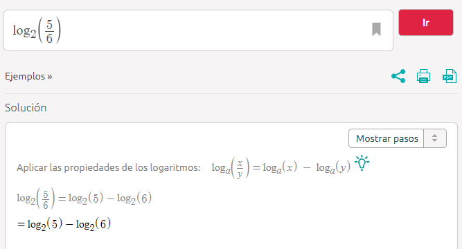 ejemplo uso logaritmos