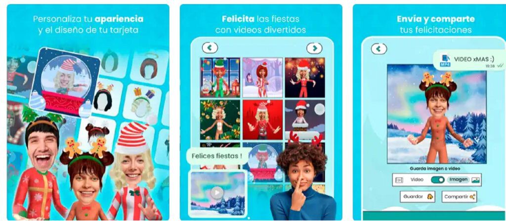 Crear de tarjetas de Navidad en 3D, apps para felicitar la Navidad