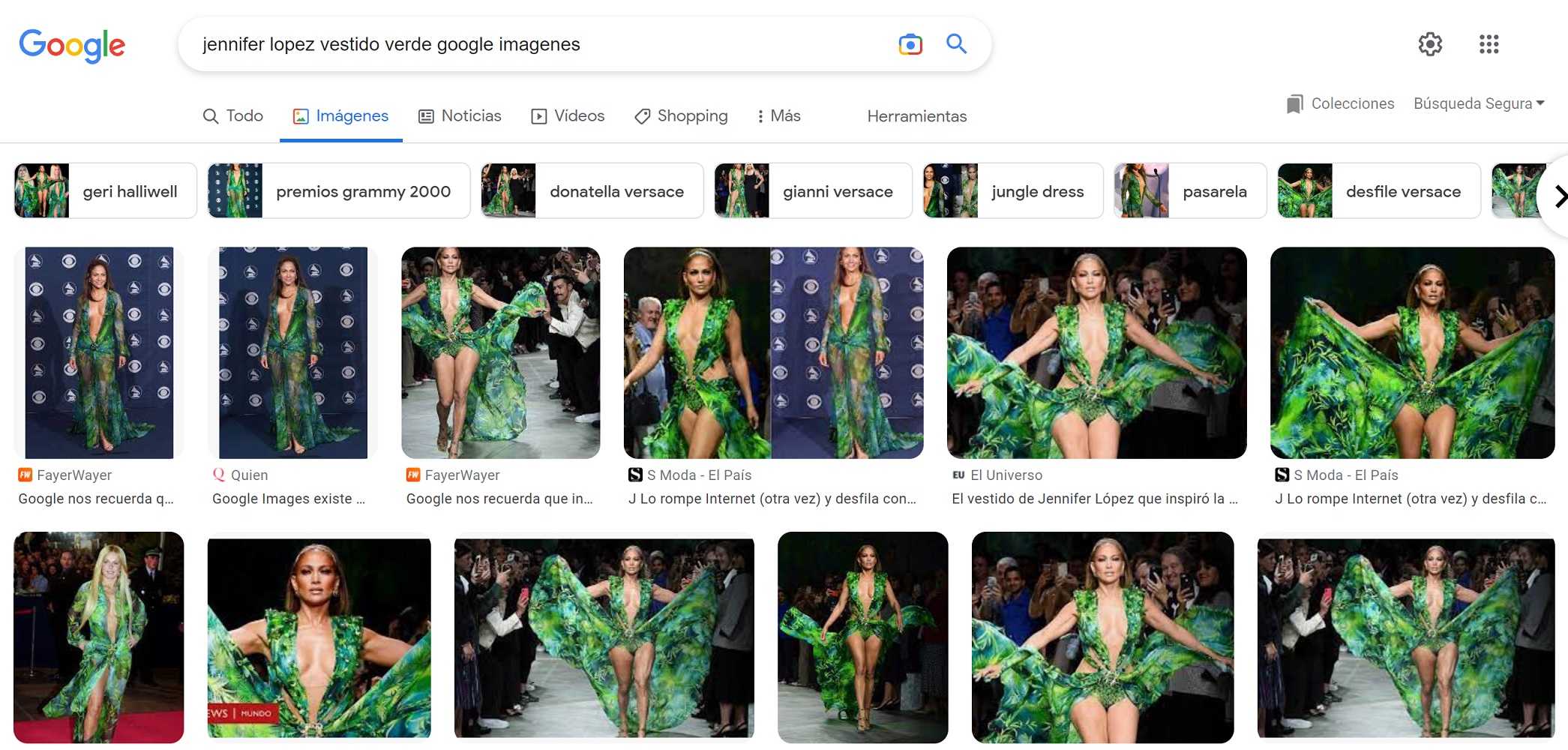 El vestido verde de Jennifer López