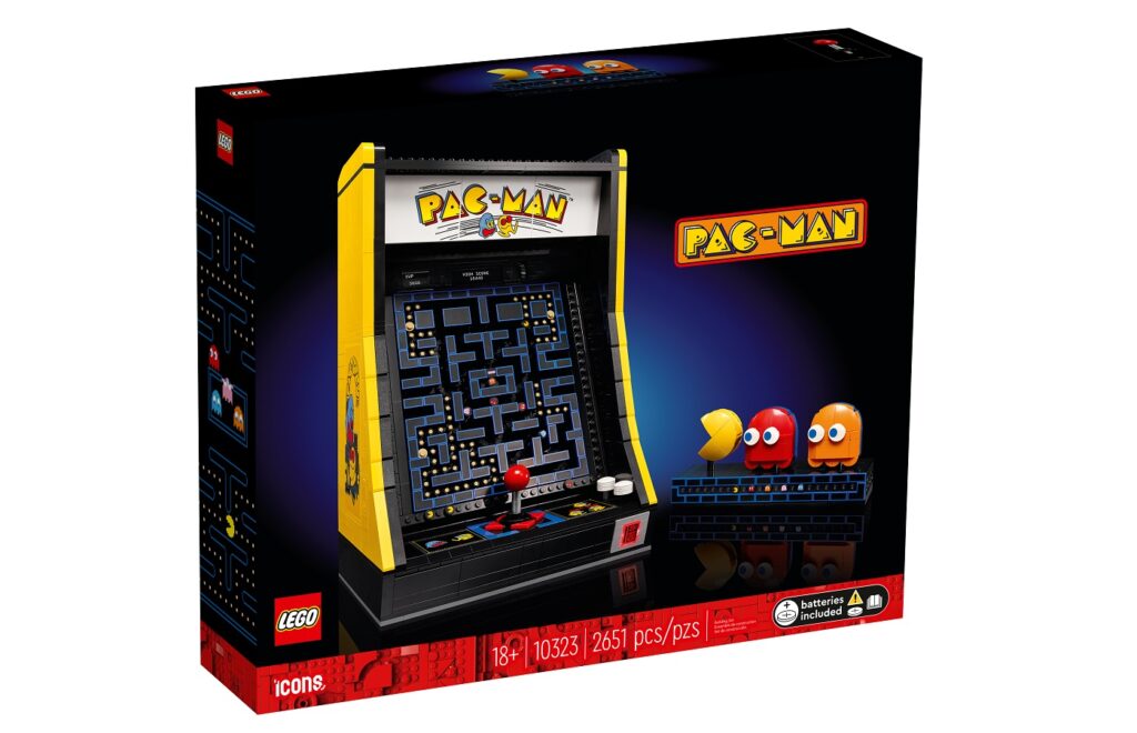 La caja de la máquina arcade Lego de Pacman