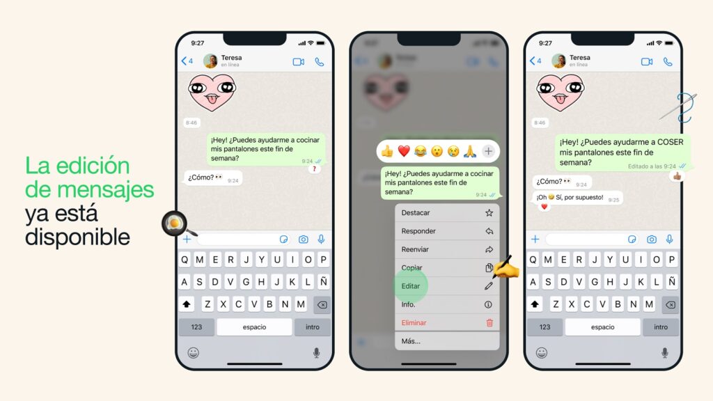 Trucos para WhatsApp: editar los mensajes