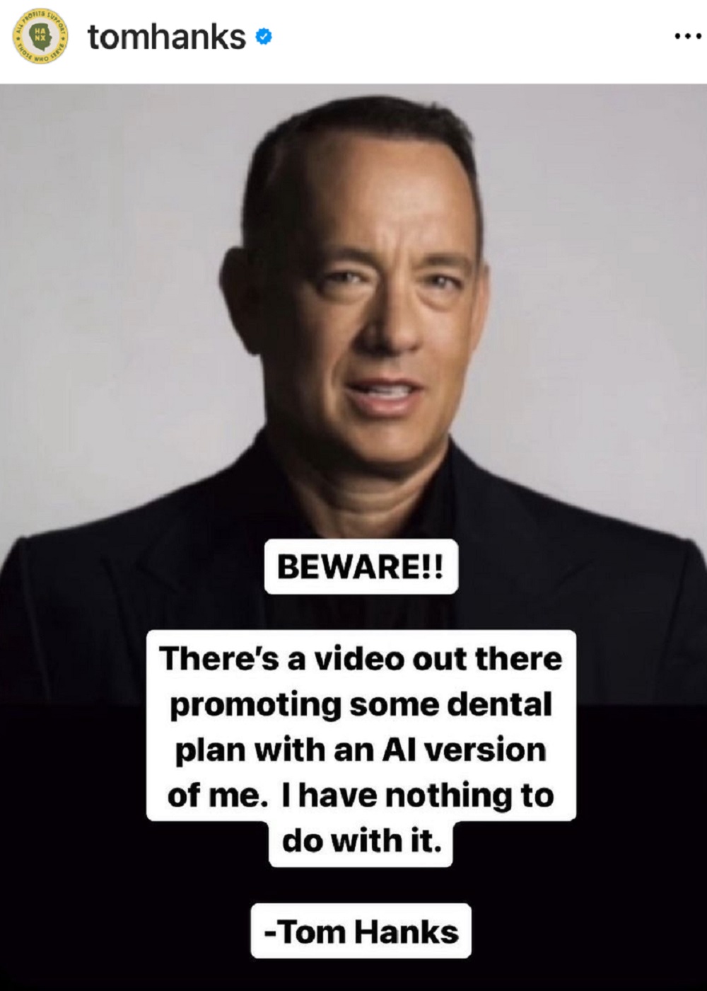 Tom Hanks en Instagram